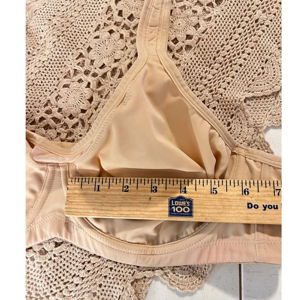 Beige Underwire Unlined Bra 42C Nude Adjustable Straps Hook Eye Closure‎